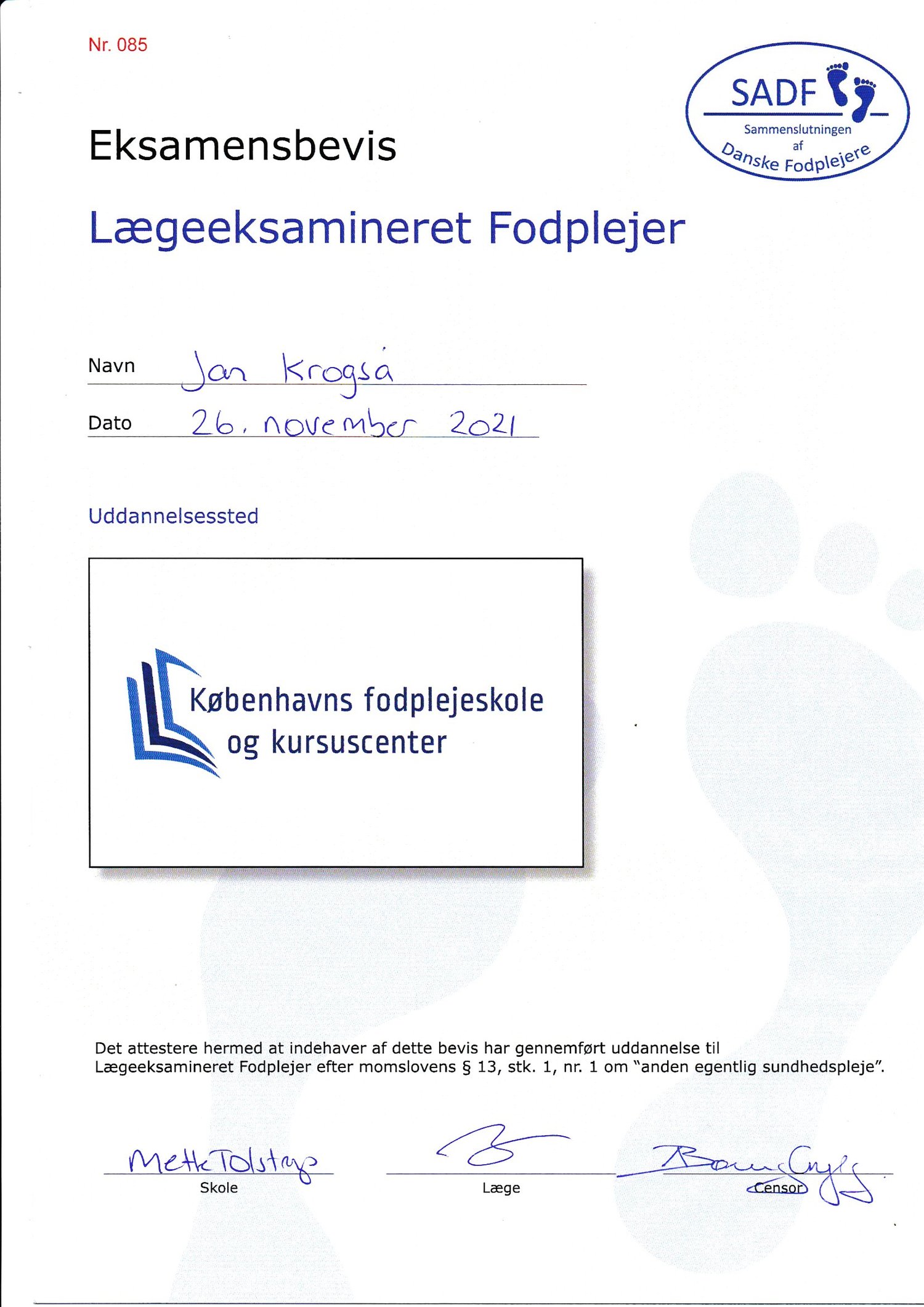 Exam.fodplejer bevis_Side_1